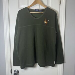 Vintage Winnie the Pooh Christmas Tigger Green‎ Fleece Pullover Women's XL